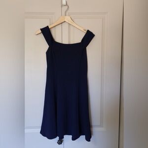Elegant Navy Blue Dress off the shoulder